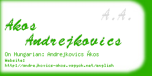 akos andrejkovics business card