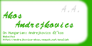akos andrejkovics business card
